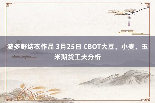 波多野结衣作品 3月25日 CBOT大豆、小麦、玉米期货工夫分析