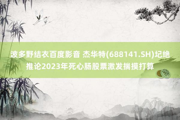 波多野结衣百度影音 杰华特(688141.SH)圮绝推论2023年死心肠股票激发揣摸打算