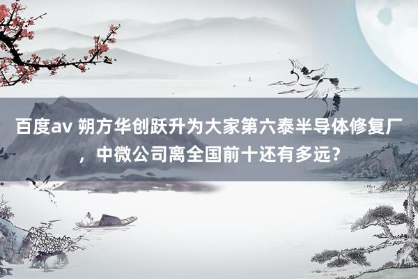 百度av 朔方华创跃升为大家第六泰半导体修复厂，中微公司离全国前十还有多远？